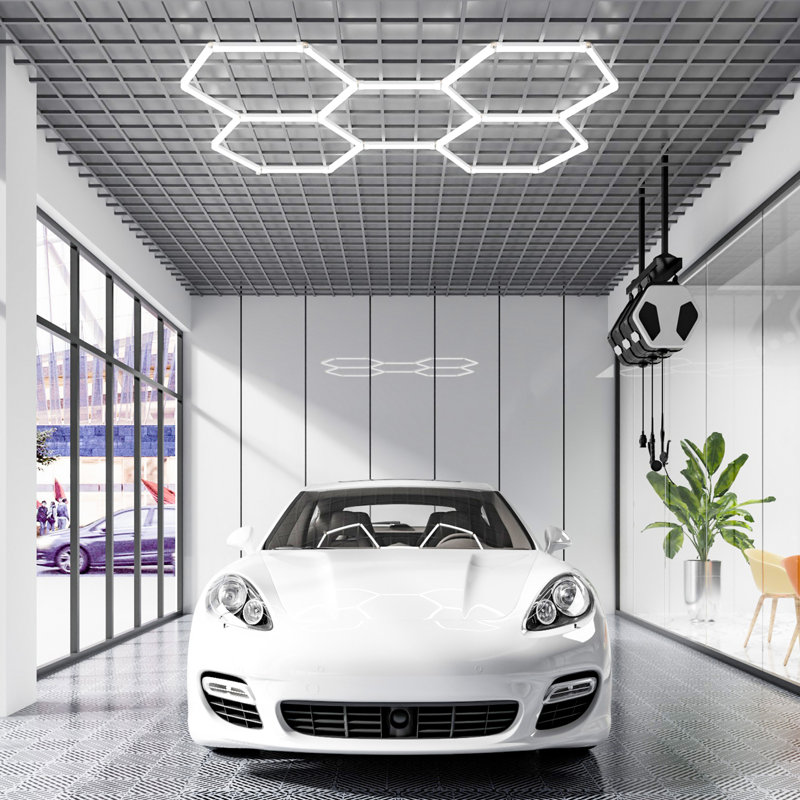Hexagon Garage Lights 26400LM 5 Grid Honeycomb LED Shop Ceiling Light