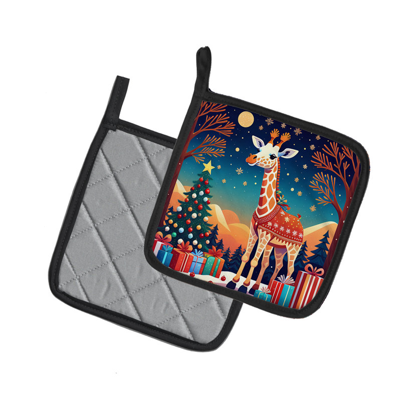 Paire de mangeoires girafe de Noël