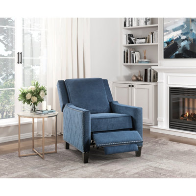 Fauteuil inclinable moderne en bois massif avec garniture cloutée 1pc