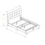 Grand lit transitionnel Gable en lin beige, H 45,57 po x l 64,05 po x L 85,09 po