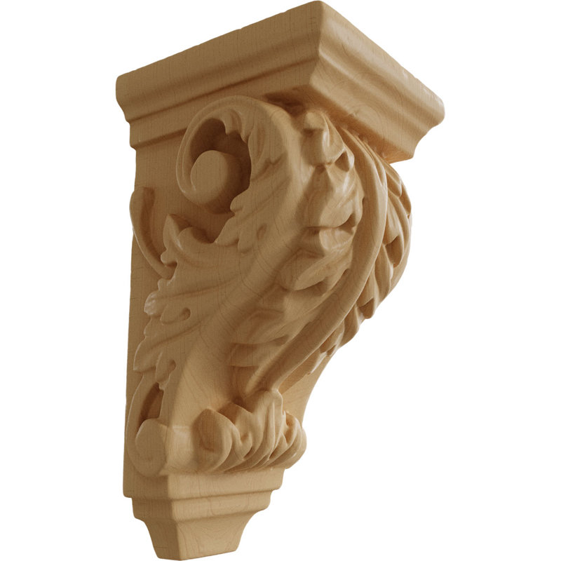 Support en bois / corbeau H 4,25 po x l 2,25 po x P 2,25 po, Érable