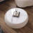 Marble Top Drum Shape Leather Coffee Table-2057278414