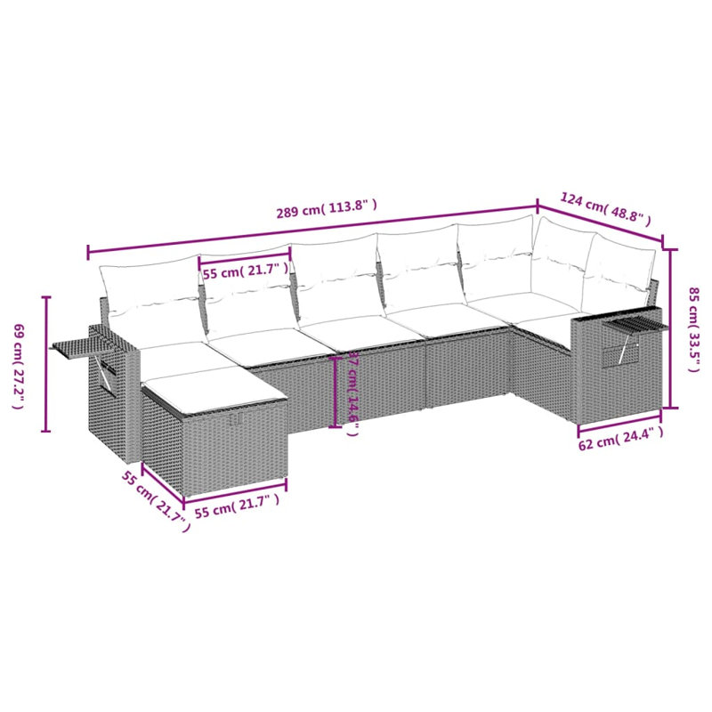 Ensemble de canapé de jardin Vidaxl
