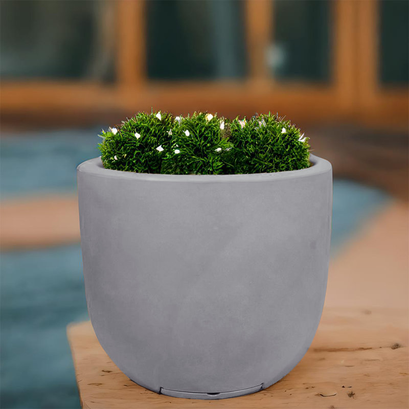 Petar ECOBO19.7 inches Eco Friendly Round Pot Planter, Decora Indoor Outdoor use Four season Use, Gray