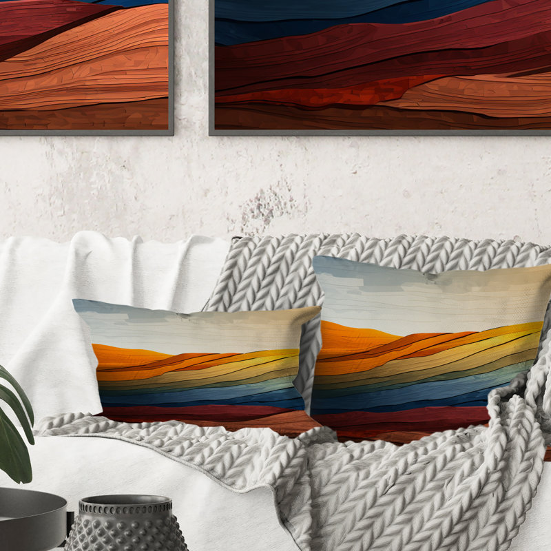 Coussin décoratif paysage «Bold And Expressive Mountains I - Mountains Lake»