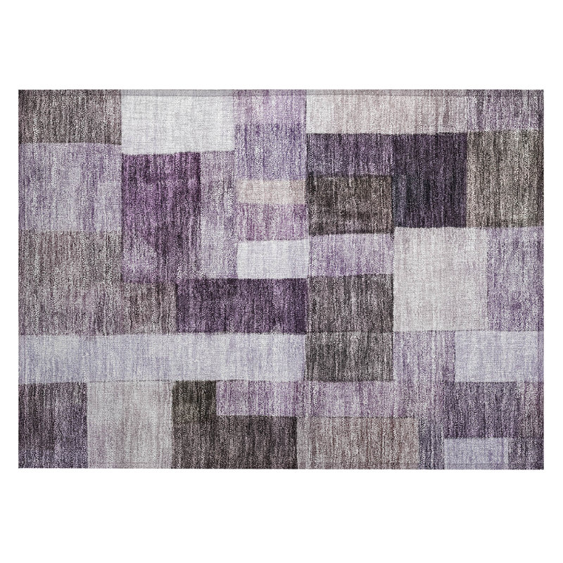 Tapis aubergine intérieur / extérieur lavable à la machine Cicel ACN1190, Rectangle 1 pi 8 po x 2 pi 6 po