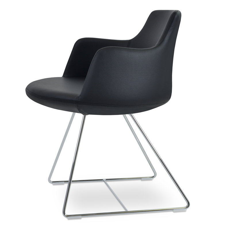 Dervish Wire Solid Back Arm Chair, Gray