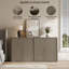 Buffet Cesiro l 66,3 po avec 4 portes cannelées et tablettes réglables-1771350216
