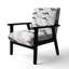 Fauteuil décoratif abstrait - Fauteuil noir monochrome avec lignes aériennes-672607385