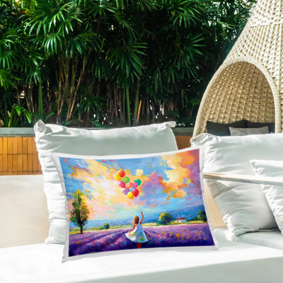 The Urge To Fly Outdoor Printed Pillow, design by Leon Devenice