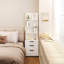 Armoire de rangement multimédia 51,2 po, blanc crème, salon