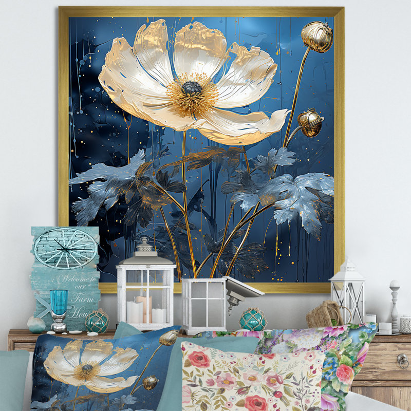 Ranunculus, fleurs sur toile, H 36 po x l 36 po x P 1,5 po, Cadre doré simple