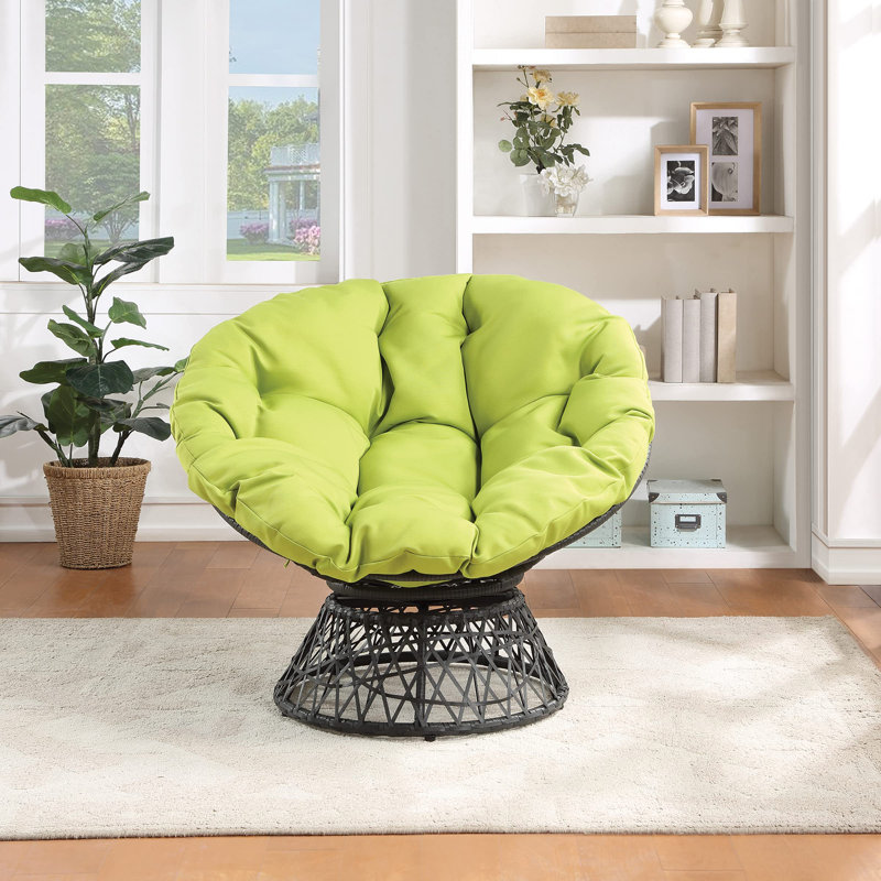 Home Furnishings Chair with 360-Degree Swivel, Black, Green