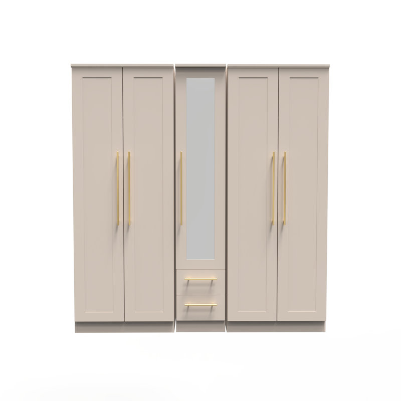 Fully Assembled 2 Door Wardrobe, 197cm H x 74cm W x 53cm D, Kashmir