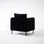 Mid-Century, simple, velours, méridienne, ligne audacieuse, coussin, bureau, fauteuil d'appoint simple et facile à nettoyer en velours noir avec structure en métal et tapis antidérapants pour chambre à coucher confortable, long-143753599