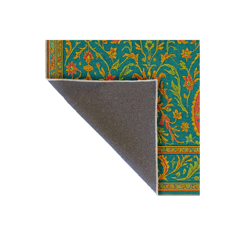 Tapis tissé à motif floral rouge Mosso, 2' x 2'11"