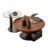Assanti Mid-Century Modern Coffee Table Sets Round Walnut Wood Finish Nesting Coffee Table 2 Piece-437796183