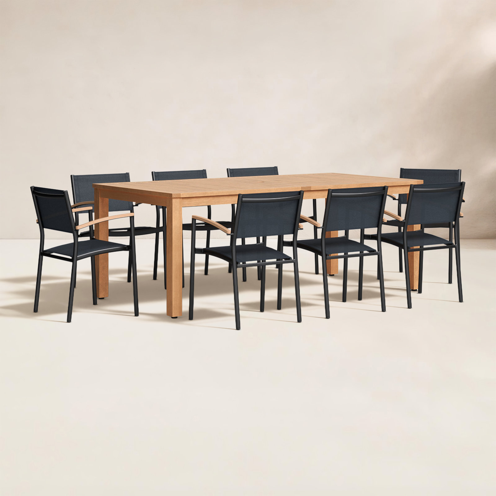 Anautica 88" Eucalyptus Patio Dining Set