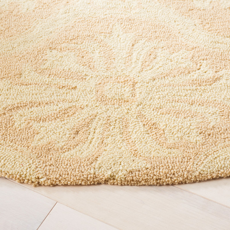 Tapis crème crocheté à la main Taran, Rond 8 pi