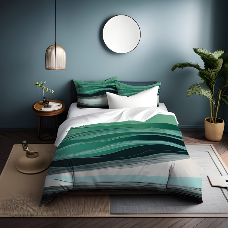 Polyester Abstract Duvet Cover, King Duvet Cover + 2 King Shams
