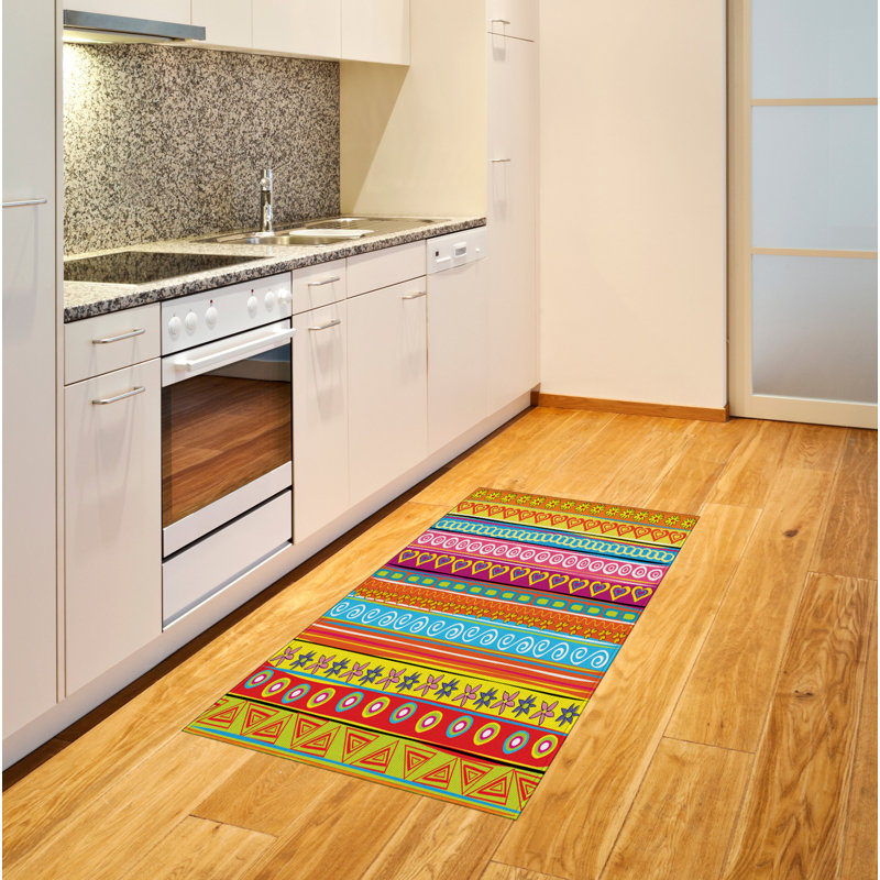 Tapis décoratif coloré en fibres de polyester à haute densité, Rectangle 2 pi 7 po x 5 pi