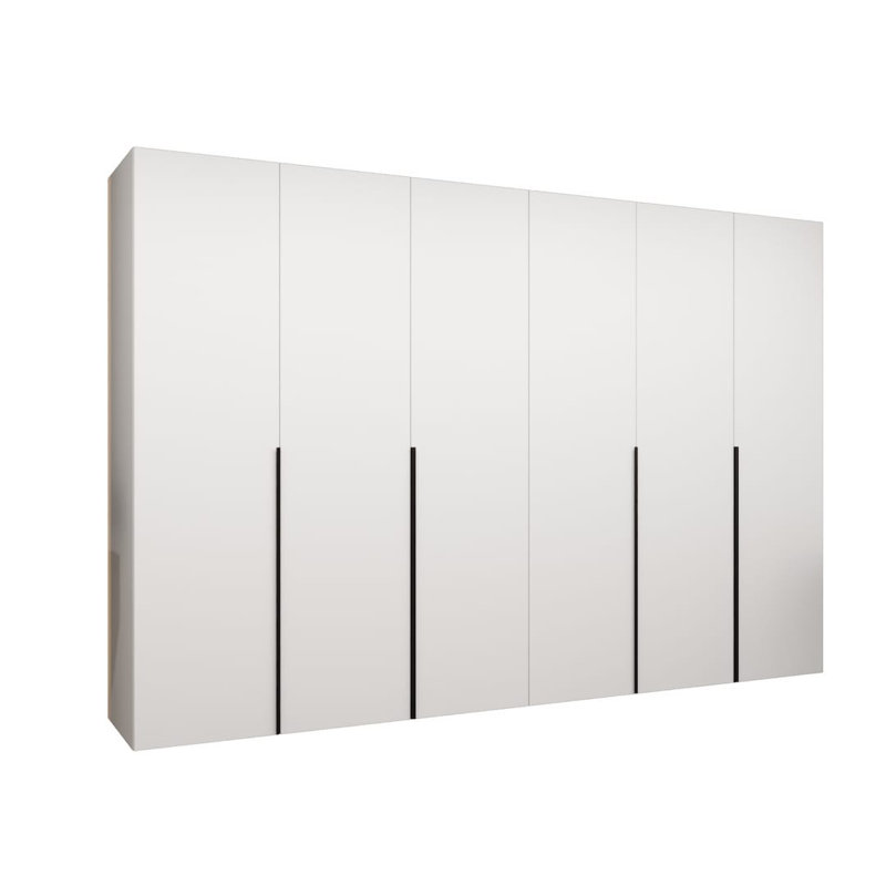 Bia 6 Door Manufactured Wood Wardrobe, White