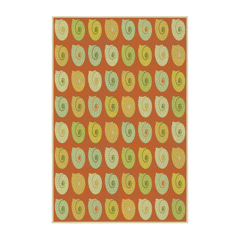 Tapis rouge/vert à motifs, Rectangle 2 pi x 4 pi