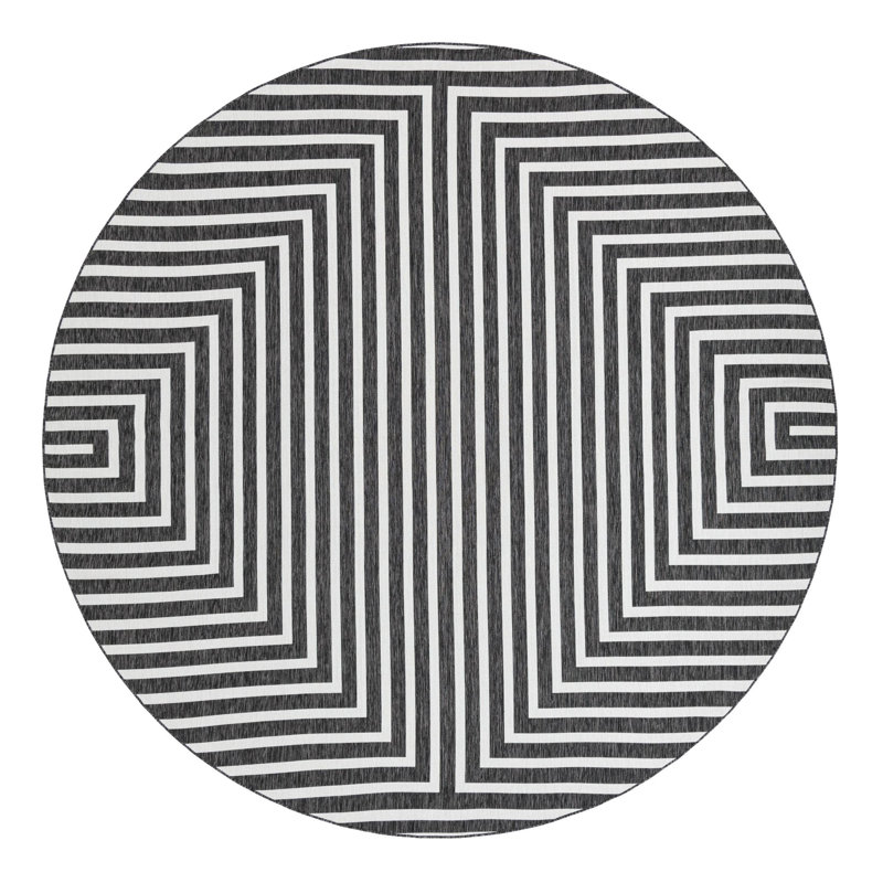 Geometric Indoor / Outdoor Rug, Round 12'
