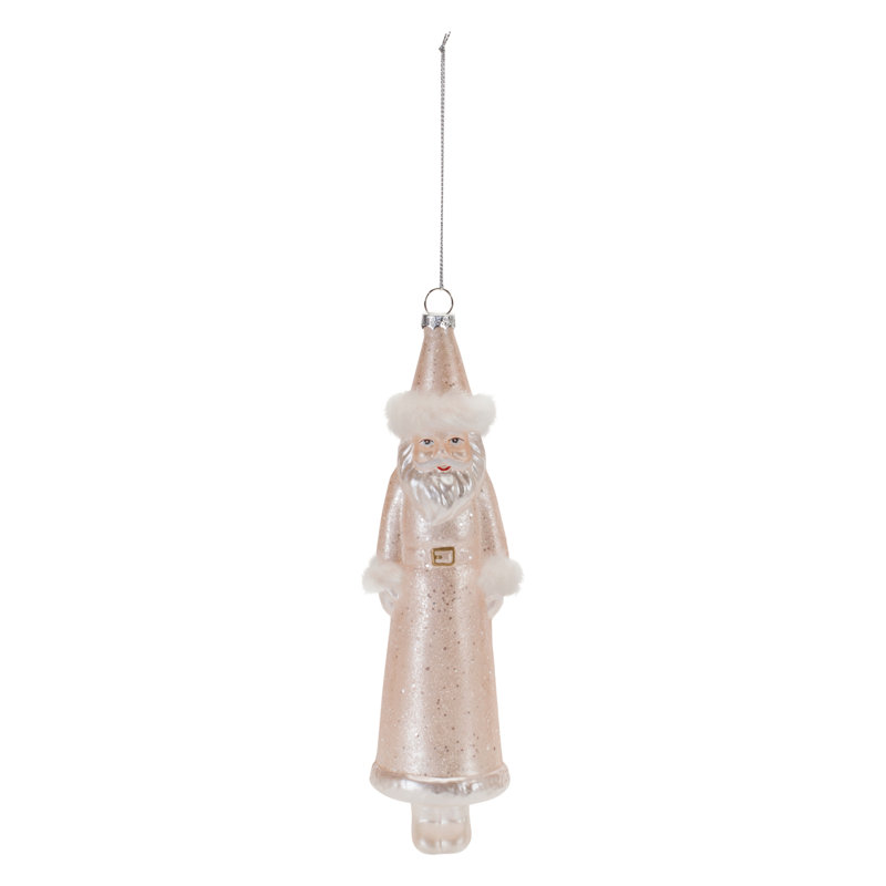Ornement de Noël en verre rosé rosé (ensemble de 12)