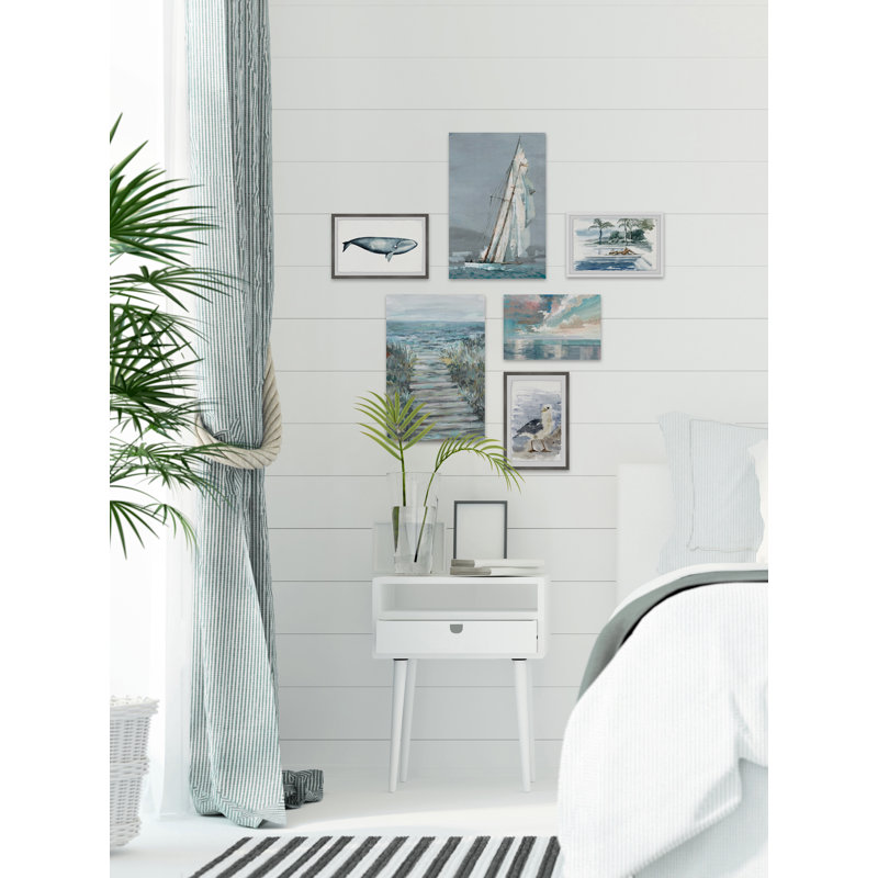 Beach Adventure 'Le Voilier' Hexaptych