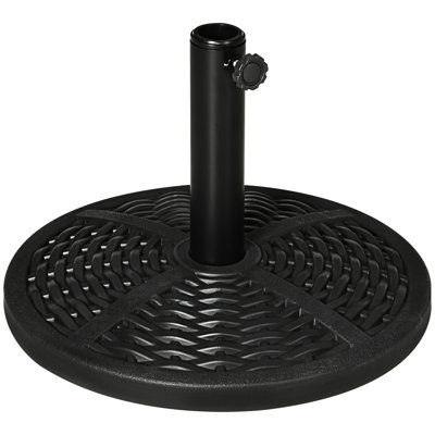 17.84" Diameter Umbrella Base, Black With Appearance 1.5" And 2.0" Pole Compatible Stand,