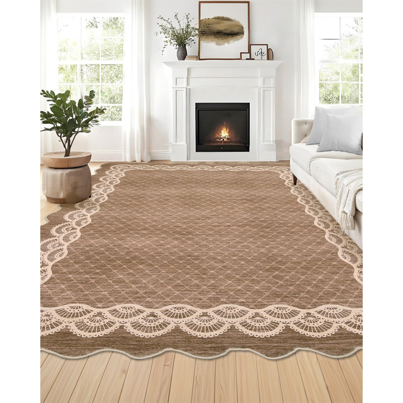 Rectangle Washable Area Rug, Tan, Rectangle 200 x 290 cm