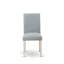 L'ensemble 7 pièces contient une table en bois de ciment et 6 chaises Parson en tissu bleu bébé - Lin brossé blanc-2054196294-2054196295-2120022521