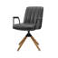 Fauteuil pivotant en similicuir blanc cassé Gracie Mills