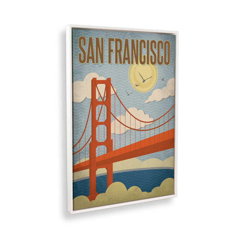 Golden Gate Days à San Francisco, H 18,75 po x l 12,75 po, Impression encadrée sans passe-partout, Blanc opaque