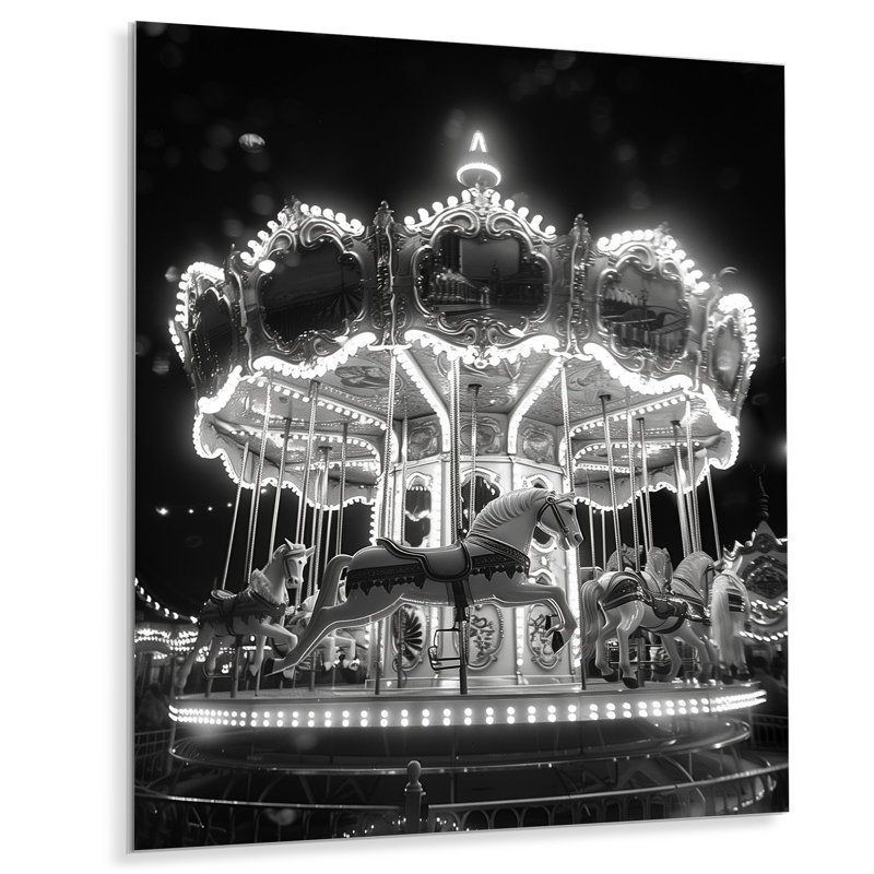 Carrousel monochromes d'été tournoyant Splendor, Métal métal, H 20 po x l 12 po x P 1 po