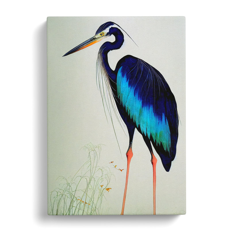 Watercolour Heron Bird Vol.1 - Wrapped Canvas, 60cm H x 40cm W x 3cm D