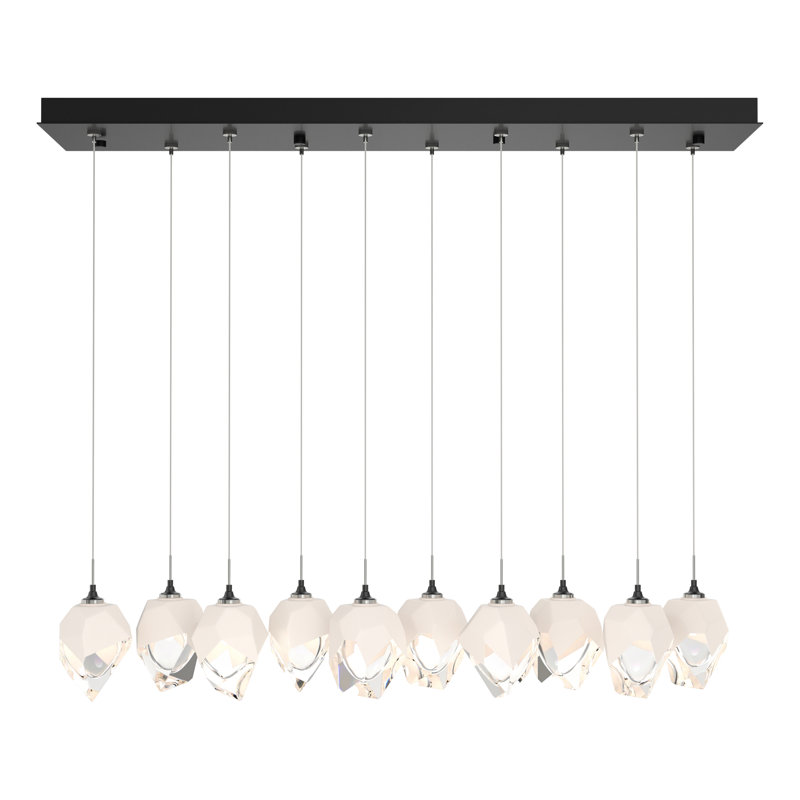 Chrysalis 10 - Light Kitchen Island Geometric Pendant, Ink, 80" H x 44.5" W x 8.5" D, White