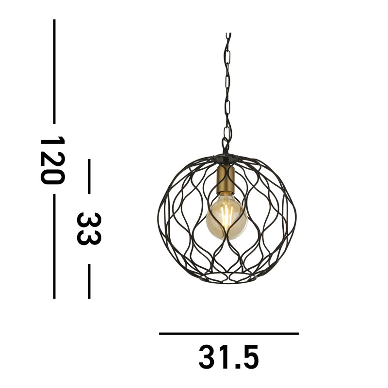 Brewton 1 - Light Black Sphere Pendant