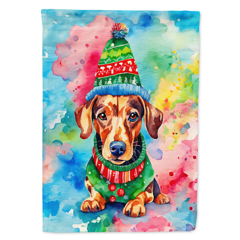 Polyester double face Noël, H 15,5 po x l 11,25 po