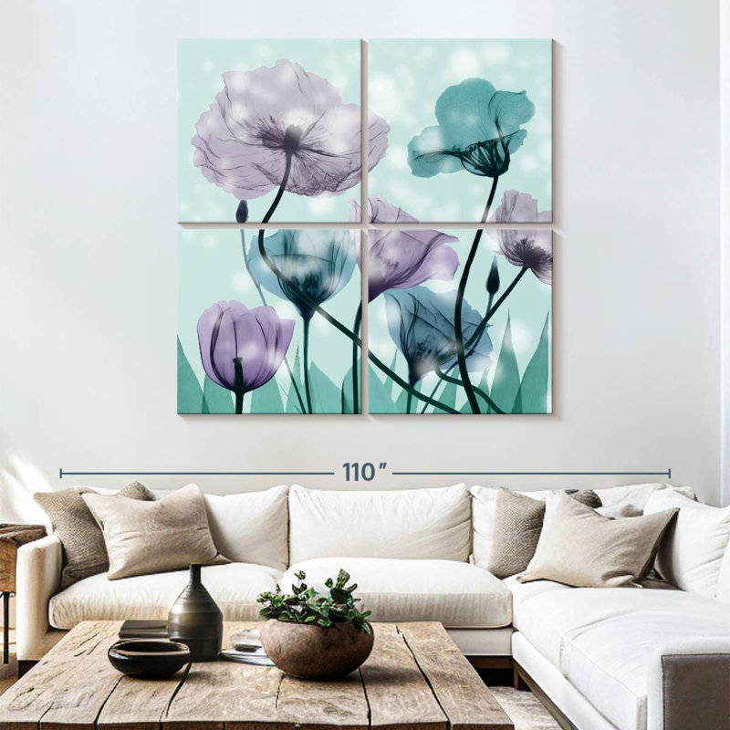 Paysage de fleurs Harnek Midnight, H 74 po x l 74 po