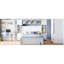 Lit double en bois avec armoire tout-en-un, tablette et prises, lit gigogne simple-159728626