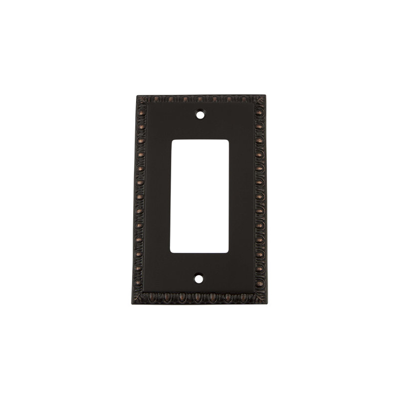 Egg and Dart 1-Gang Rocker Wall Plate, Timeless Bronze