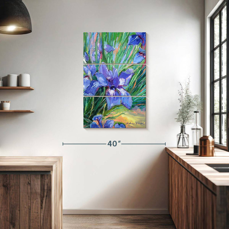 Fleurs d'iris II, H 38 po x l 24 po