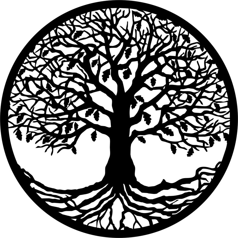 Décoration murale arbre de vie VI, H 11,5 po x l 11,5 po x P 0,25 po, Dos plat
