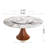 Farmhouse Glossy Sintered Stone Round Dining Table With Removable Lazy Susan Solid Wood Pedestal Base-1392210231-1392210230