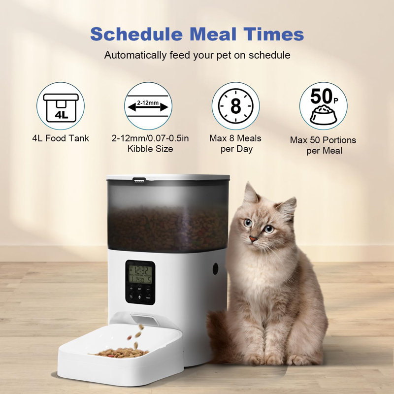 Distributeur automatique de nourriture pour chat 4L