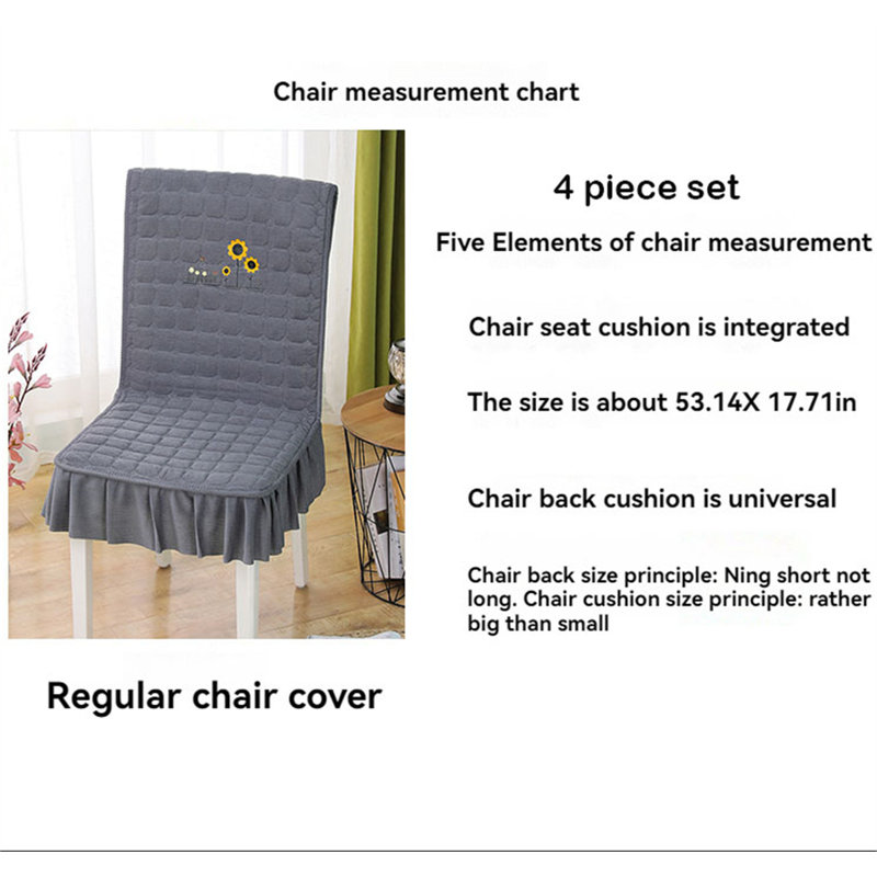 Polyester Box Cushion Dining Chair Slipcover