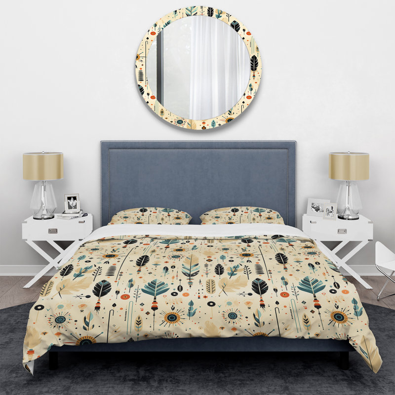 Literie Tribal Harmony Boho, Housse de couette pour très grand lit et 2 très