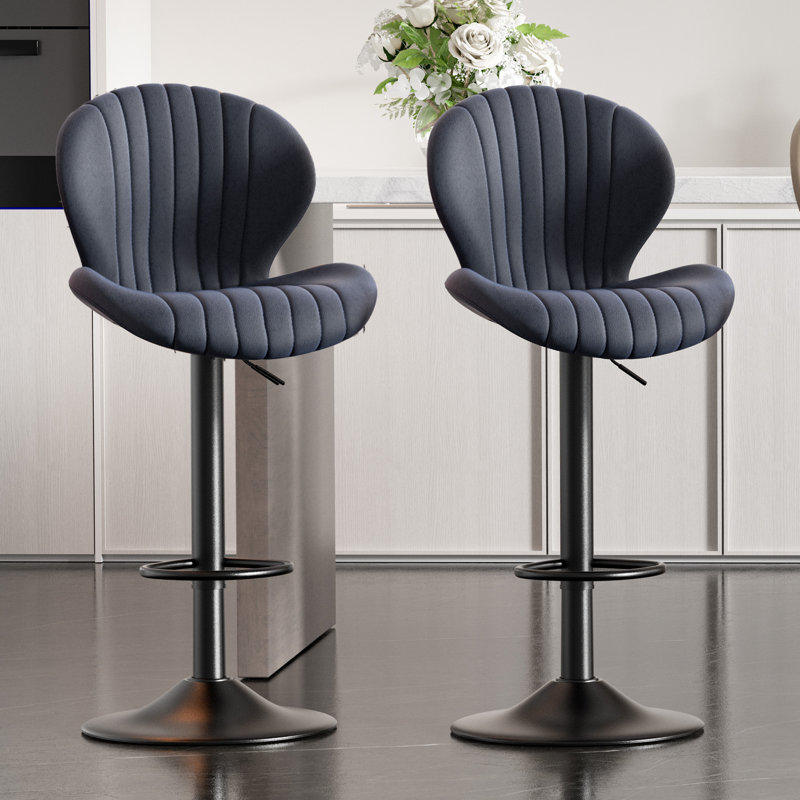19.29" Bar Stools Set of 2 Modern Swivel Bar Chairs, Barstools Counter Height with High Backrest, Easy 3-5 Minute Assembly for Bar, Kitchen, Dining Room